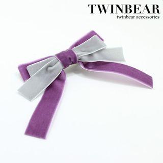 Two-tone Velvet Bow Hair Clip