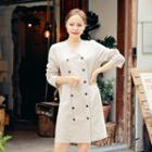 V-neck Double-breasted Coatdress