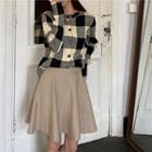 Plaid Cardigan / Plaid A-line Skirt