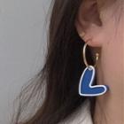 Color Block Heart Earring 1 Pair - Blue - One Size