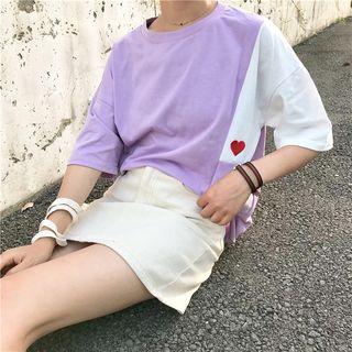 Heart Panel Short-sleeve T-shirt
