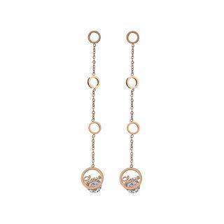 Rhinestone Alloy Hoop Dangle Earring 1 Pair - Rose Gold - One Size