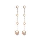 Rhinestone Alloy Hoop Dangle Earring 1 Pair - Rose Gold - One Size
