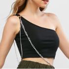 Chain Strap One-shoulder Cropped Tank Top