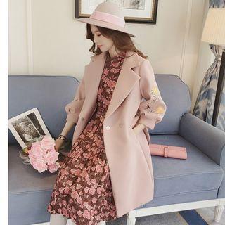 Embroidered Double Buttoned Coat