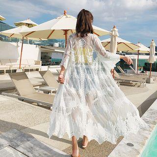 Crochet Lace Jacket White - One Size