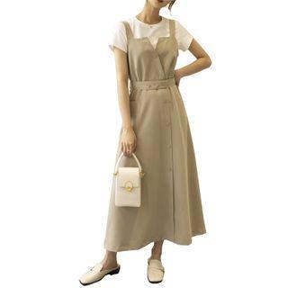 Button-up Midi A-line Jumper Dress