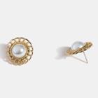 Faux Pearl Alloy Earring 1 Pair - One Size