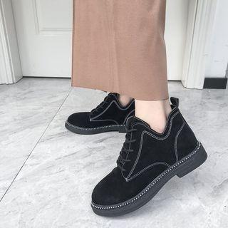 Contrast Stitch Lace-up Ankle Boots
