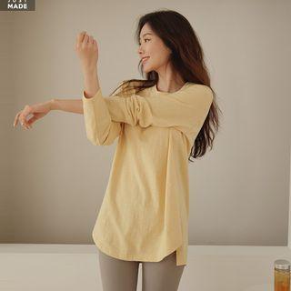 Stitched Round-hem Longline T-shirt