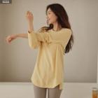 Stitched Round-hem Longline T-shirt