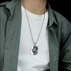 Embossed Lion Pendant Stainless Steel Necklace