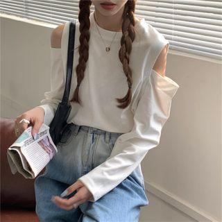 Detachable Long-sleeve Round-neck Top
