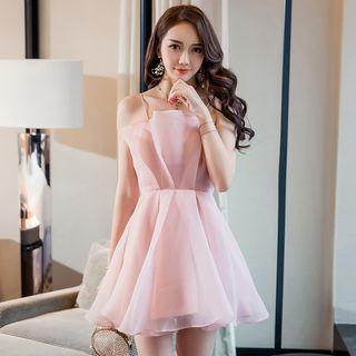 Spaghetti-strap Organza Cocktail Dress