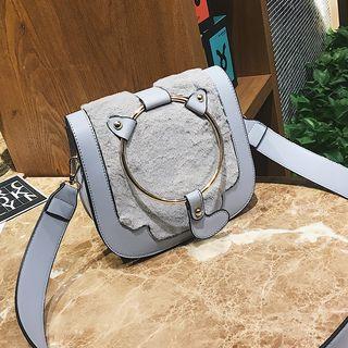 Furry Panel Crossbody Bag