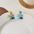 Planet Moon & Star Alloy Dangle Earring 1 Pair - 925 Silver - Blue - One Size