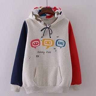 Color Block Printed Hoodie