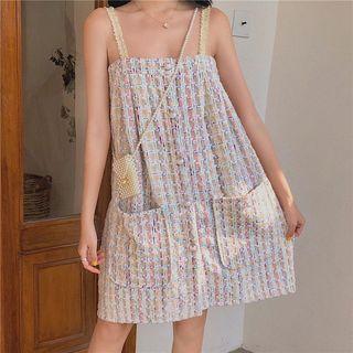 Buttoned Sleeveless Dress As Shown In Figure - One Size