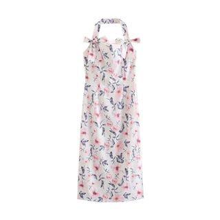 Halter-neck Printed Dress