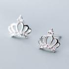 925 Sterling Silver Crown Earring 1 Pair - 925 Sterling Silver Earring - One Size