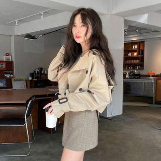 Crop Cotton Trench Jacket