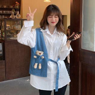 Bear Denim Panel Shirt