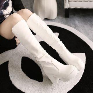 Block Heel Platform Knee-high Boots