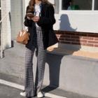 Houndstooth Straight Leg Pants As Shown In Figure - One Size