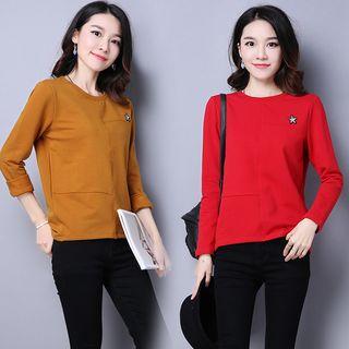Star Embroidered Long Sleeve T-shirt