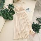 Spaghetti-strap Frilled A-line Midi Sundress