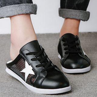 Star Lace-up Mules