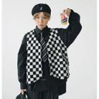 Checkerboard Knit Vest