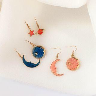 Planet / Moon / Star Asymmetrical Alloy Dangle Earring