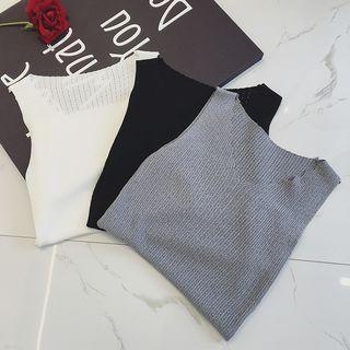 Perforated Sleeveless Knit Top