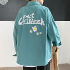 Long-sleeve Floral Letter Print Shirt
