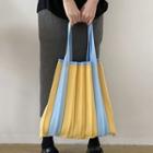 Knit Tote Bag Blue & Yellow - One Size