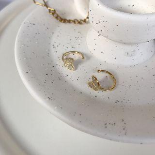 Butterfly Rhinestone Sterling Silver Cuff Earring 1 Pc - E320 - Gold - One Size