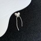 Heart Rhinestone Alloy Cuff Earring 1 Pc - Silver - One Size