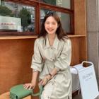 Button-down Pleather Coat & Belt
