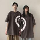 Couple-matching Heart Print T-shirt
