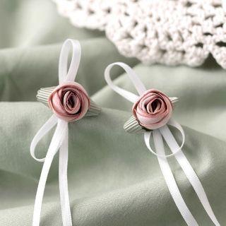 Rose Ribbon Ear Stud / Clip-on Earring