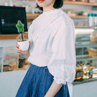 Perforated Elbow Sleeve Top