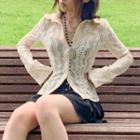 Lace Button-through Long Sleeve Shirt