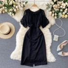 Short-sleeve Pencil Sheath Dress
