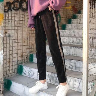 Panel Velvet Harem Pants