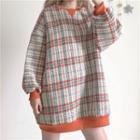 Plaid Oversized Sweatshirt