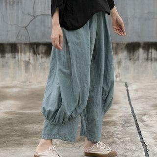 Cropped Harem Pants Blue - One Size