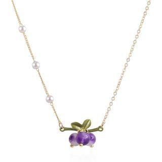 Grape Pendant Necklace Gold - One Size