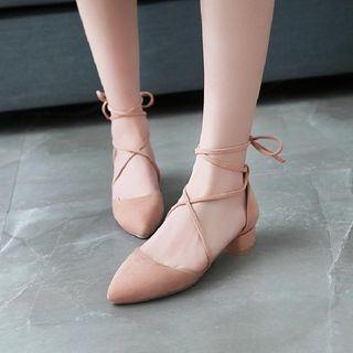 Low Heel Lace-up Sandals