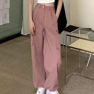 Pocket Detail Harem Pants / Short-sleeve Printed T-shirt